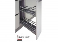 Cargo mini 150мм FLORA KR05/1/3/150/L с доводчиком, боковое крепление ХРОМ БОЯРД